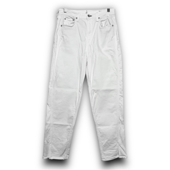 RAG & BONE High Waist Stretch Denim Ankle Slit Crop Straight Cigarette Jeans 31 - Picture 9 of 15